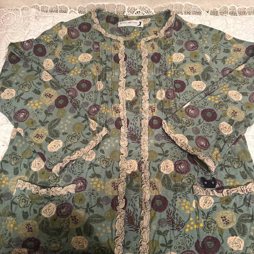 新品　Atuko Matano フリルパジャマ　ワコール　Lサイズ　ポケットに猫