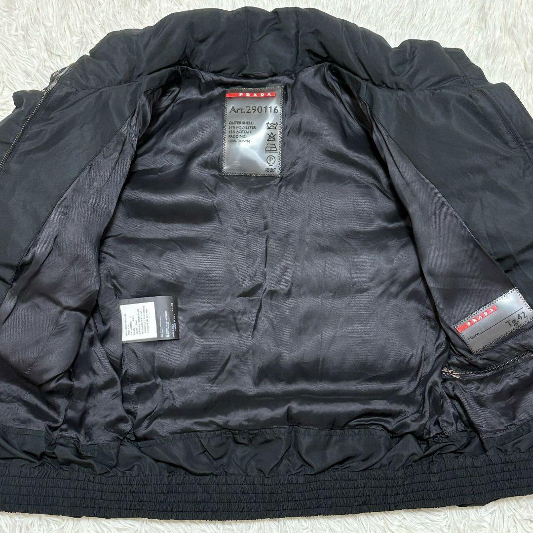 ✨美品✨ L相当 プラダ フレンチスリーブ ダウンベスト 黒 ライダース