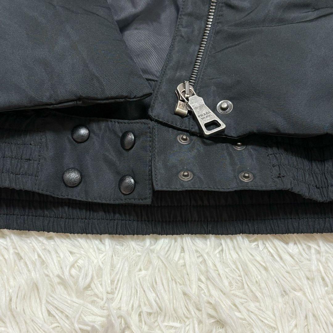 ✨美品✨ L相当 プラダ フレンチスリーブ ダウンベスト 黒 ライダース
