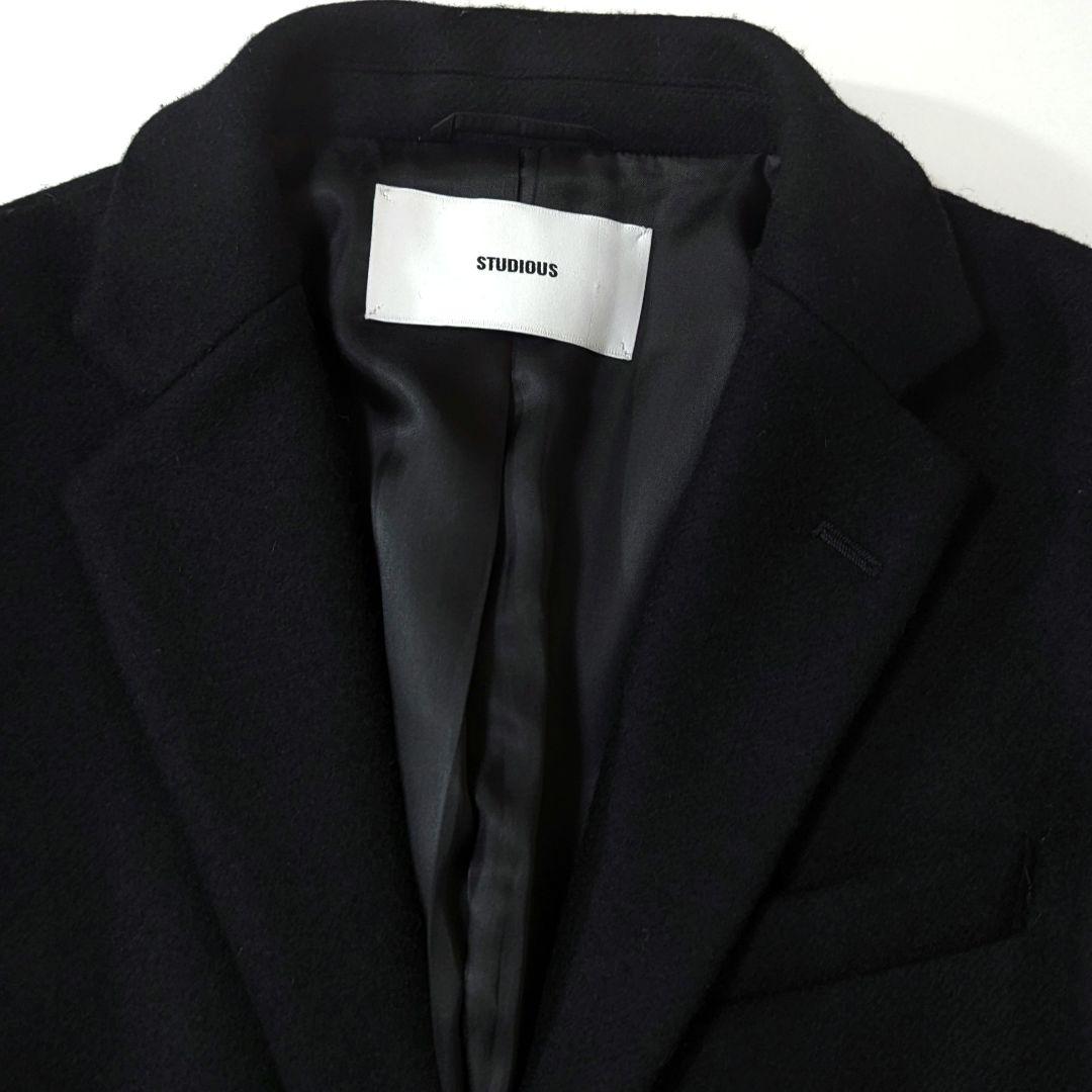 超高級4.5万カシミヤ★タグ付き★STUDIOUS チェスターコート　黒　S