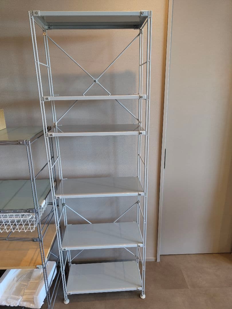 無印良品 スチールユニットシェルフ グレー パントリー収納 洗面収納