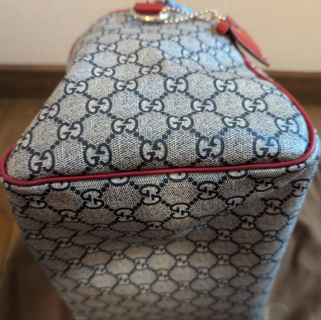 美品　グッチ　GGスプリーム　タトゥー　ボストン　バック　保存袋有　赤　紺