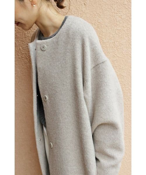 plageアルパカシャギーロングコート