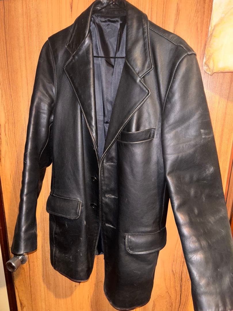 Schott ブラック ロングレザーコート サイズ38