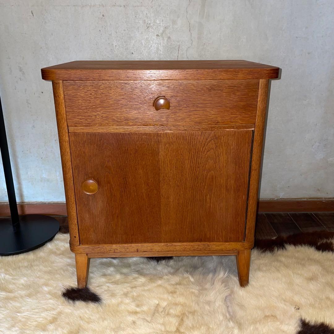 ビンテージ　オークベッドサイドチェスト　ミッドセンチュリー　モダン