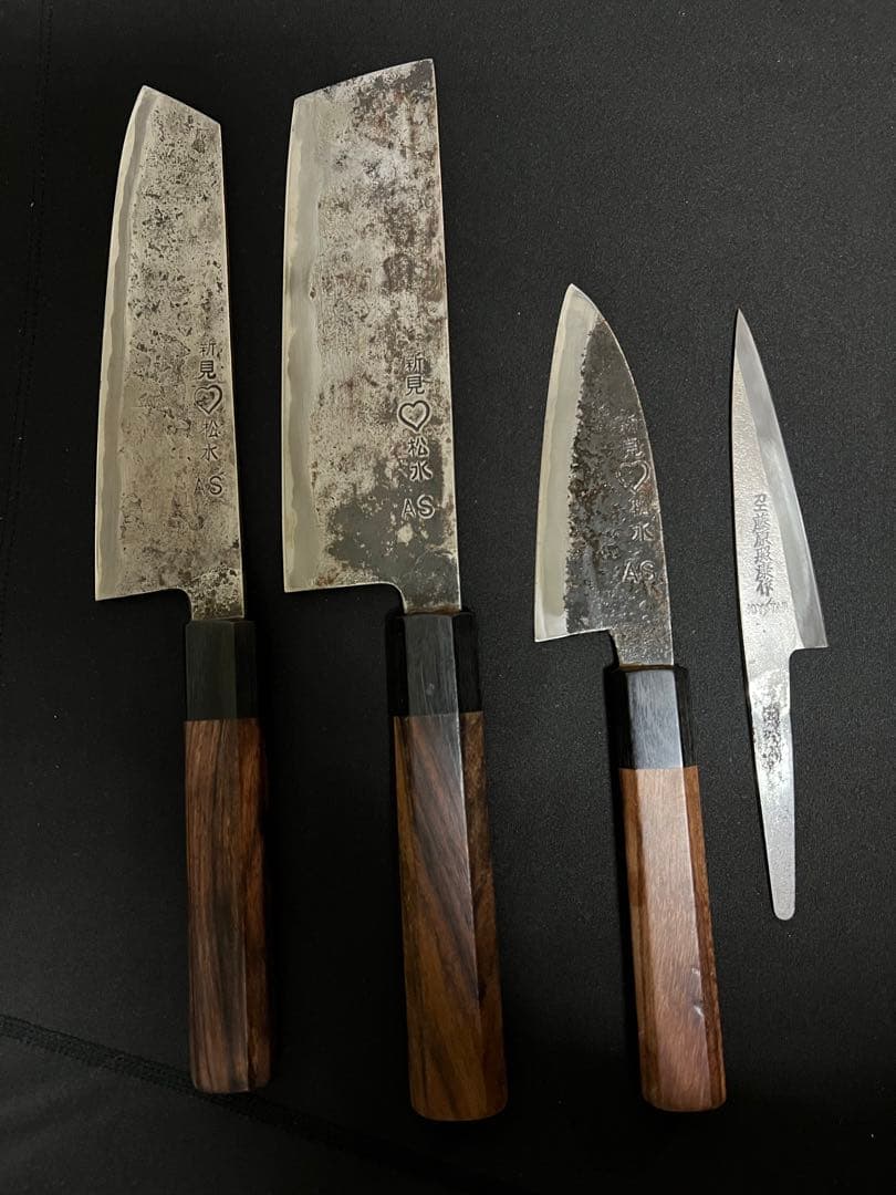 松水武田AS 菜切ー文化ー出刃セット・4本包丁