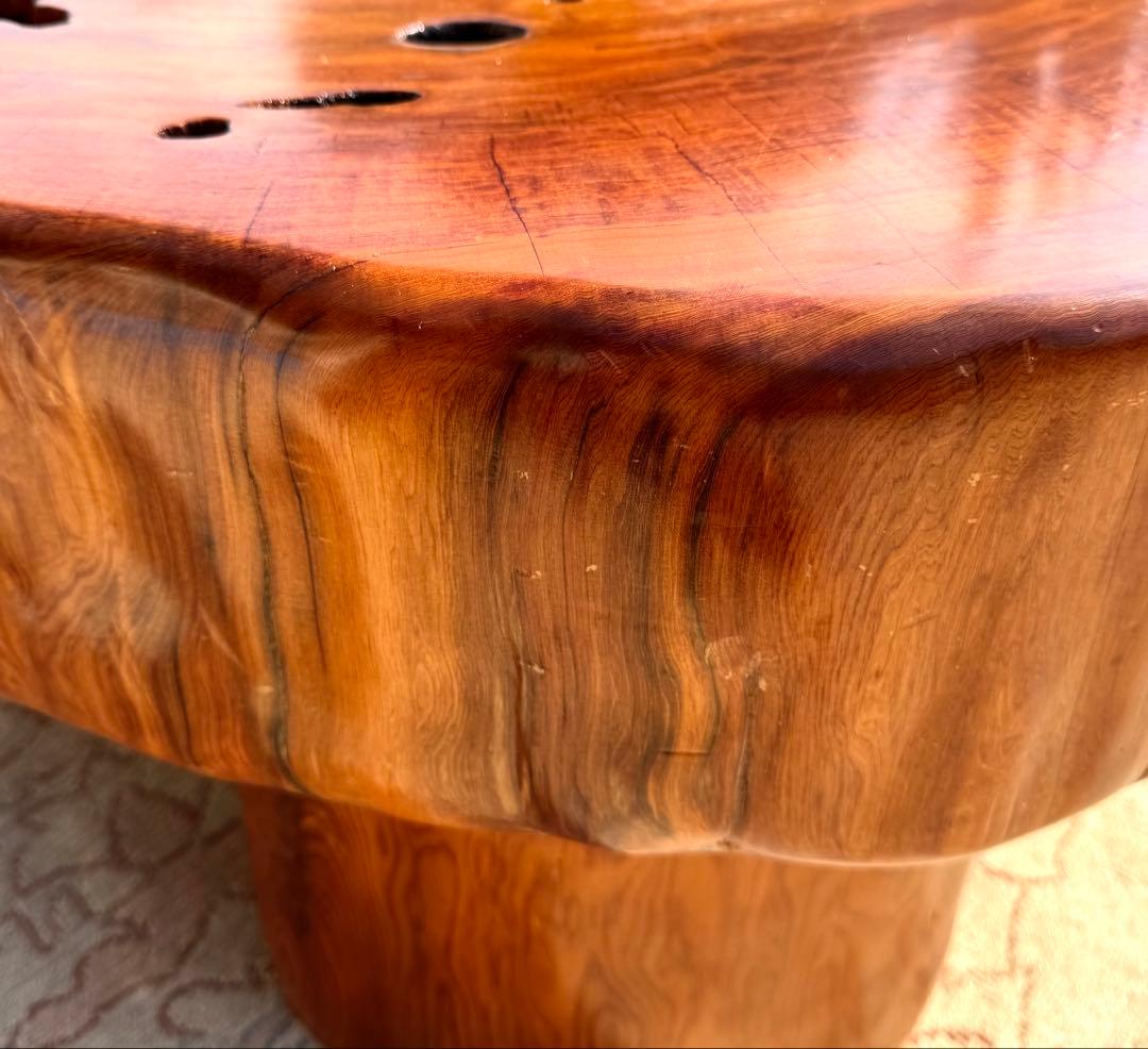 年輪ぎっしり！希少な屋久杉の輪切りの座敷机 厚み17cm！座卓