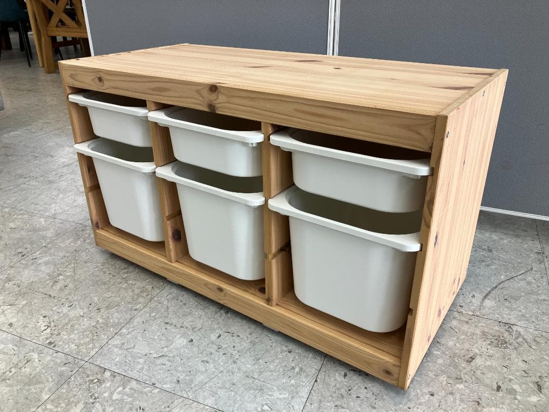 IKEA　シェルフ　TROFAST　キャスター付き　収納ケース付き　ブラウン ②