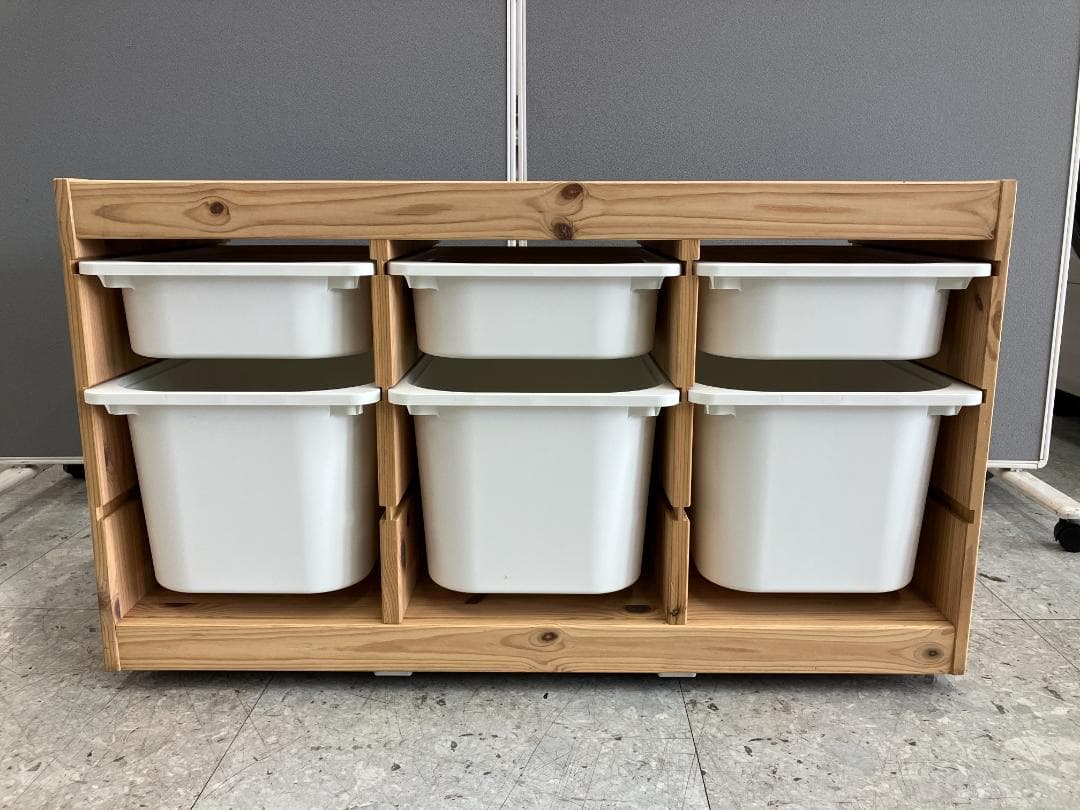 IKEA　シェルフ　TROFAST　キャスター付き　収納ケース付き　ブラウン ②