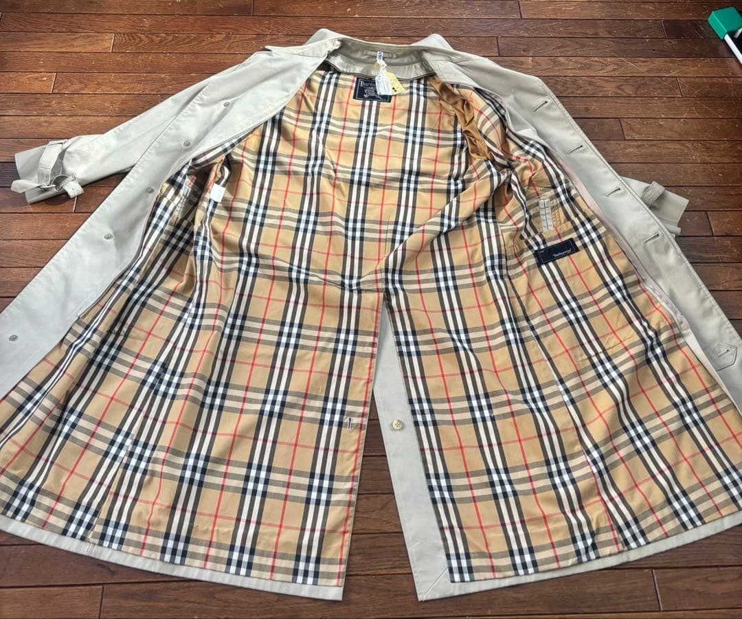 【美品】BURBERRY ジップライナーノバチェック　ステンカラーコート 165