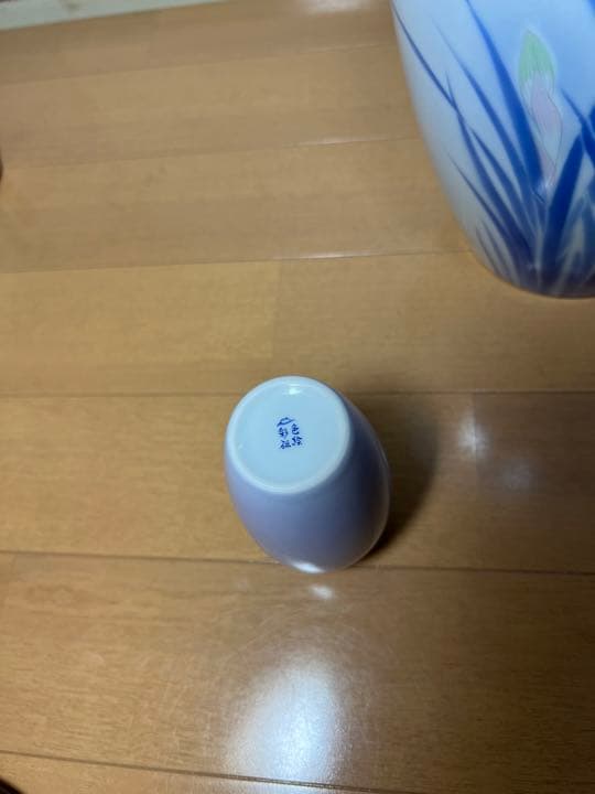 294 深川製磁　花瓶　2客　彩色磁絵　染付官窯