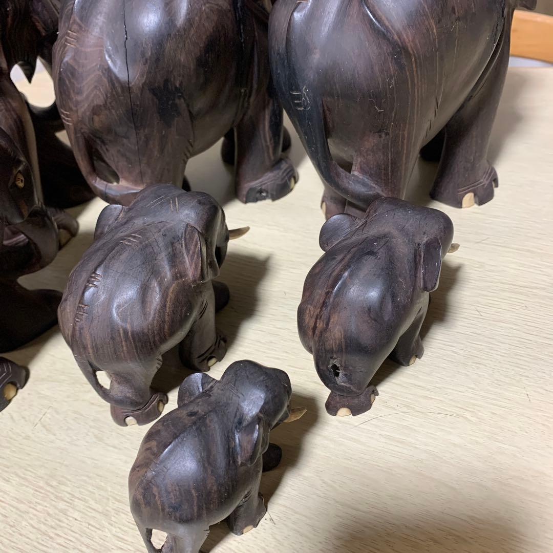 木製　象の置き物　昭和レトロ　ヴィンテージ　インテリア