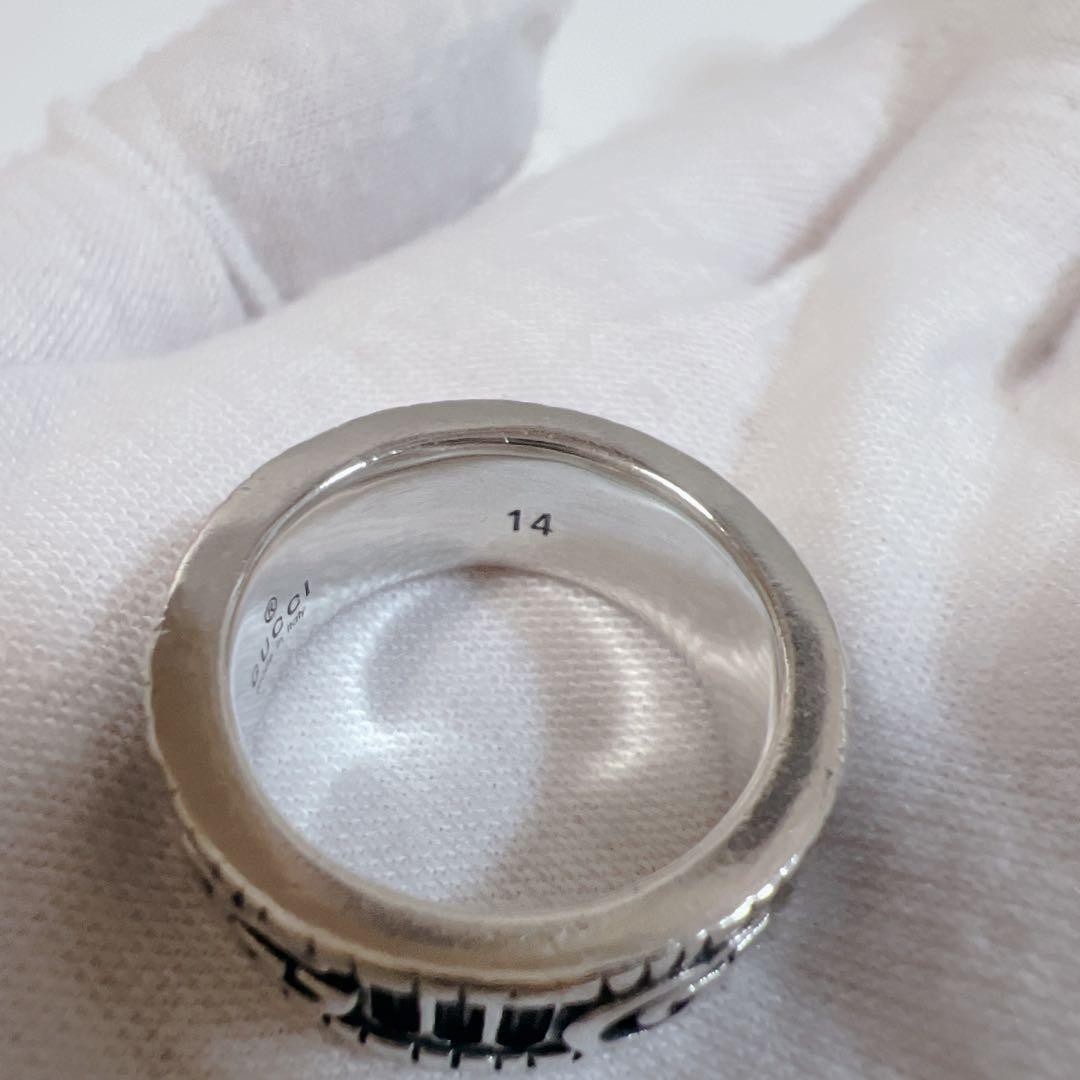 《極美品✨現行》グッチ リング 13号 マーモント ストライプ 925 指輪
