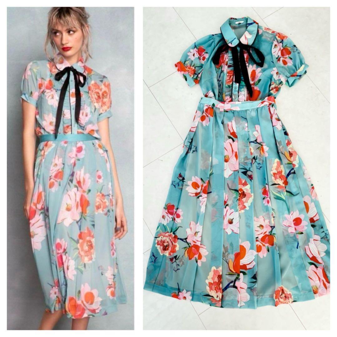 Sov. ソブ シフォン オリジナル ブラウス ＆スカートセットアップ