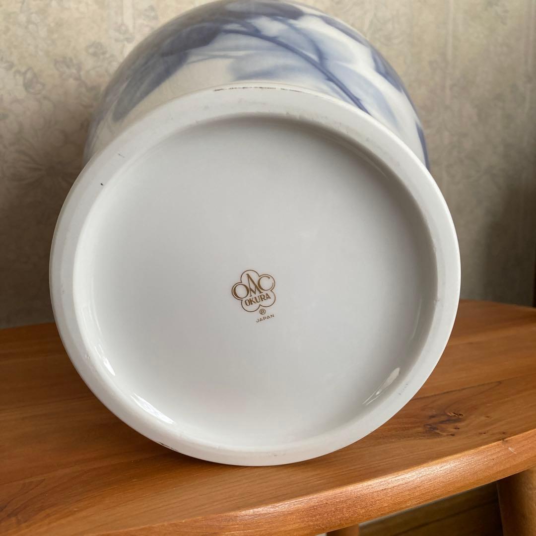 大倉陶園　ブルーローズ　花瓶　特大サイズ