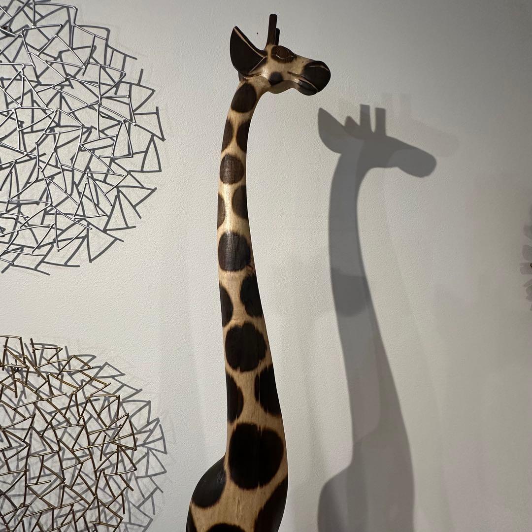 【訳あり】バリ島木彫りきりん1.8m2m2体セット通常36,300円がなんと！1