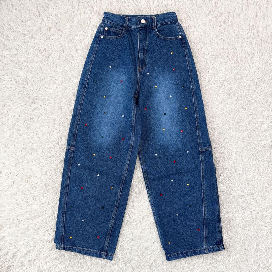 タグ付き アメリヴィンテージ JEWEL BIJOU WIDE DENIM S