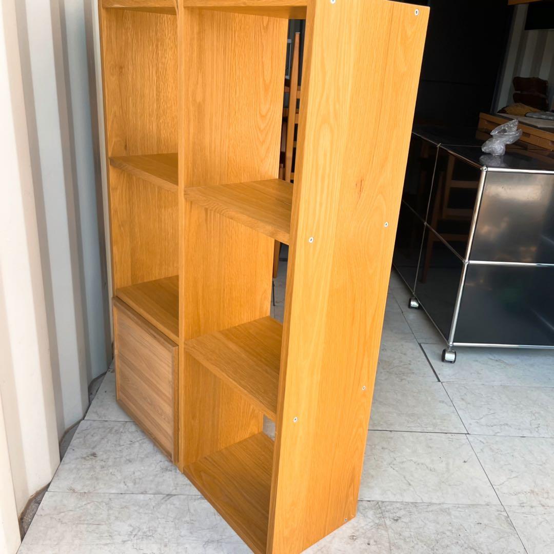 取付無料！無印良品 北欧風オーク材 スタッキングシェルフ 引き出し付き✨