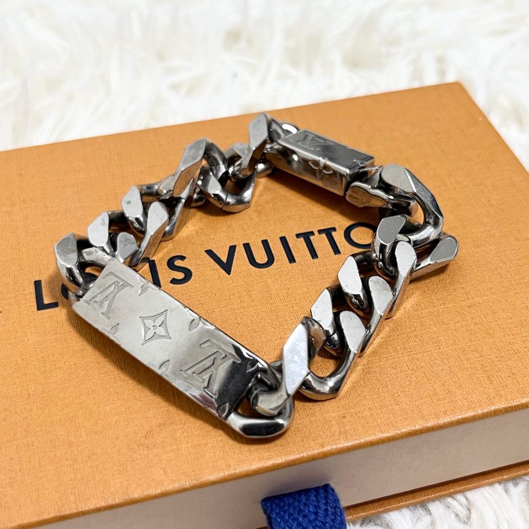 美品　ルイヴィトン　ブレスレット　シルバー　コリエチェーン　ロゴ　モノグラム