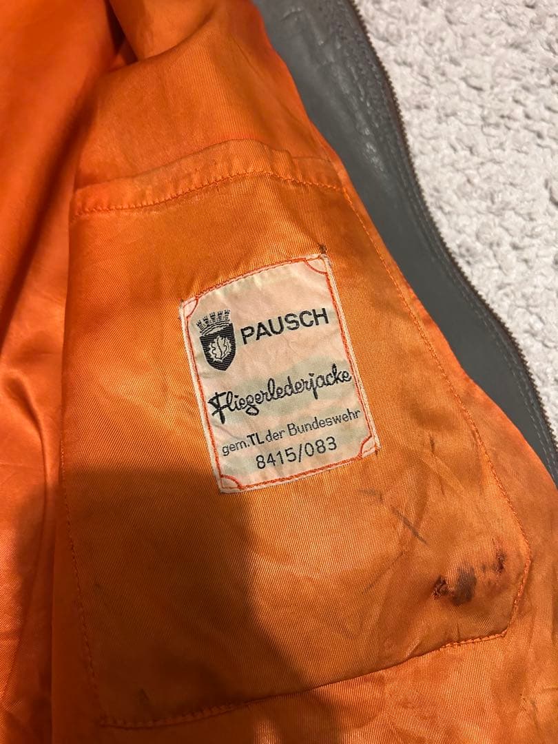 ドイツ軍 70〜80s レザーフライトジャケット 実物　　 L相当 YKK