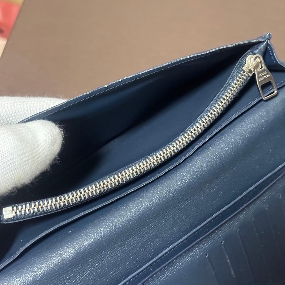 ルイヴィトン トリヨン ポルトフォイユ ブラザ 長財布 ネイビー