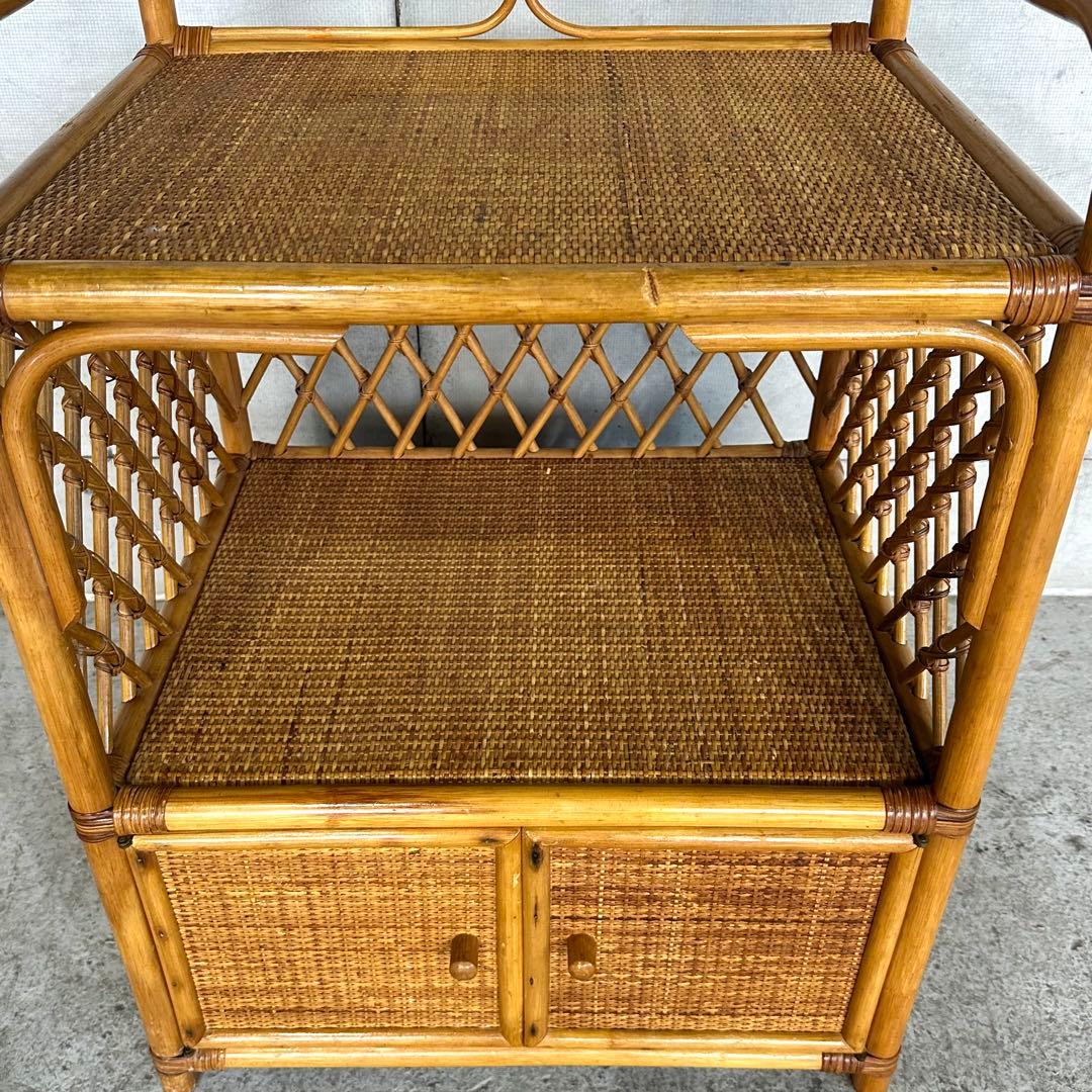 ꧁オールドラタン꧂昭和レトロ 古家具 アーチ型 シェルフ 飾り棚 ラック