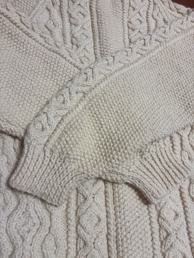 INVERALLAN インバーアラン　ニット　カーディガン　生成り　茶タグ