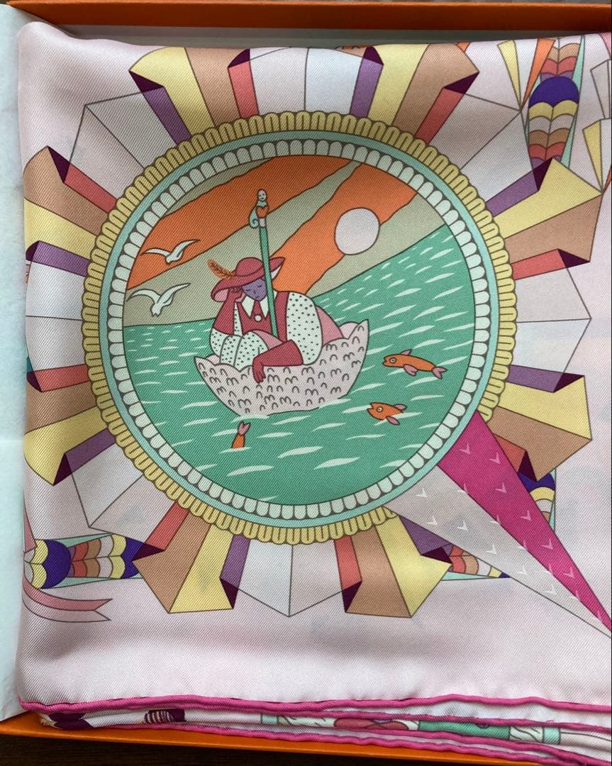 【希少】HERMES エルメス　スカーフ カレ90 魔法の杖傘