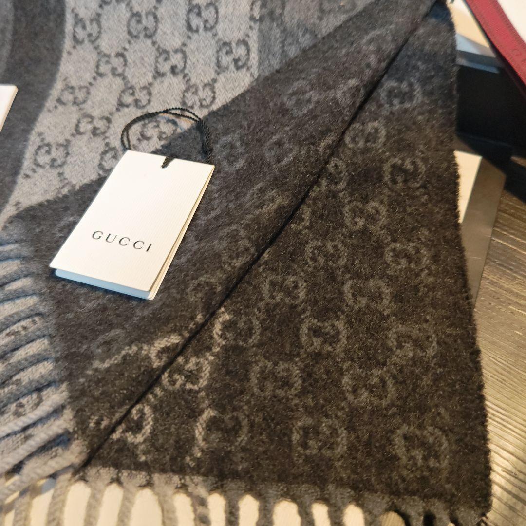 ❤美品箱付き❤GUCCI マフラー ショール スカーフ❤カシミア❤グレー❤