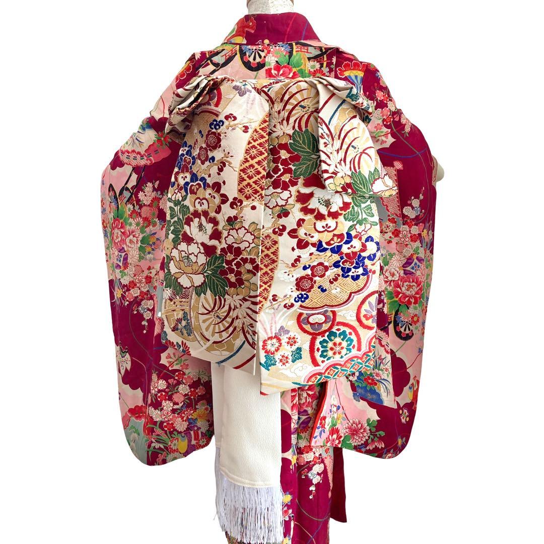 アンティーク 7歳 女の子 子供着物 七五三 アンティーク着物 NO110