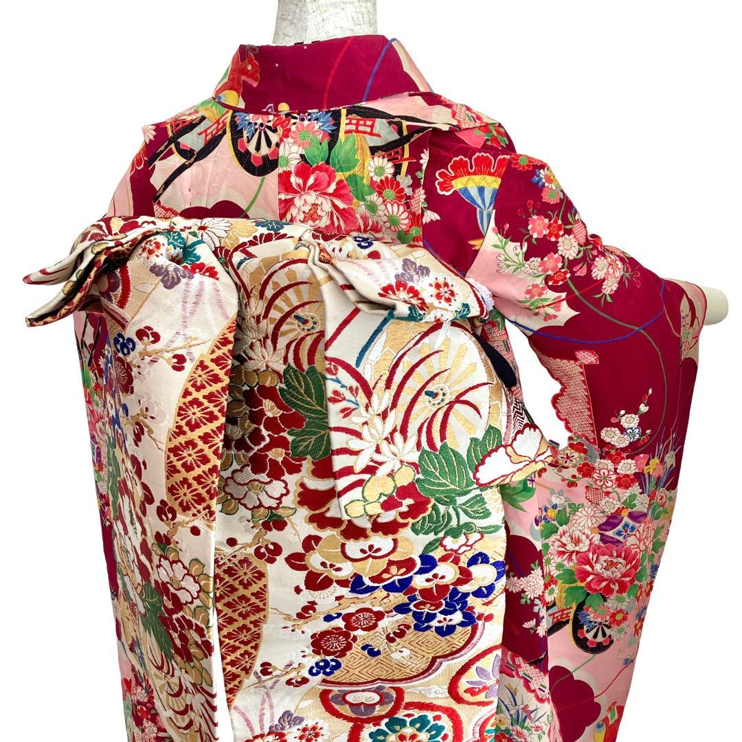 アンティーク 7歳 女の子 子供着物 七五三 アンティーク着物 NO110