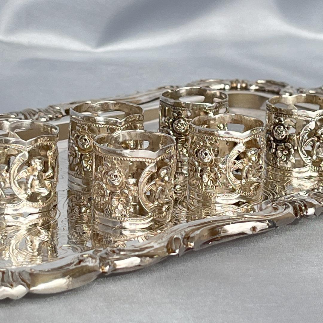 【ALBO】 薔薇と天使のナプキンリング 6個【純銀】