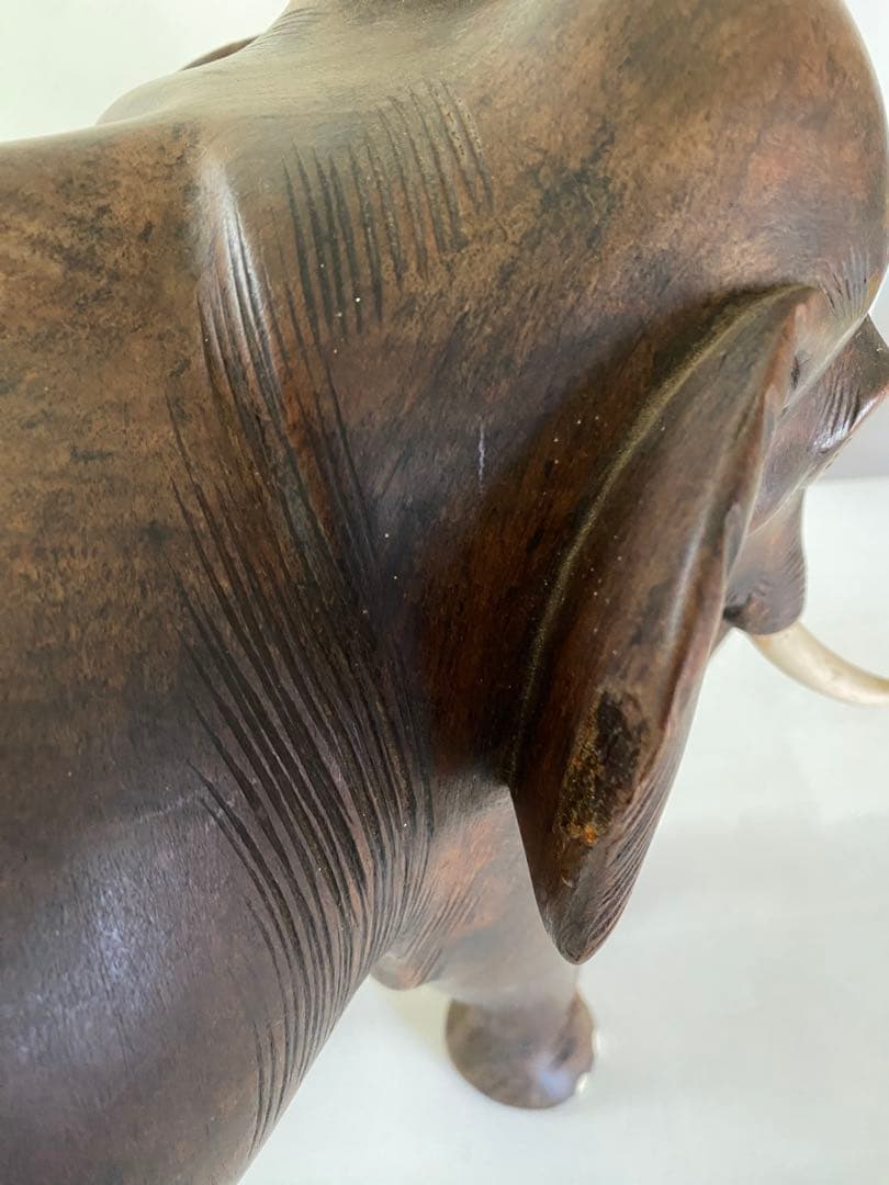 木製　象　置物　30cm 特大