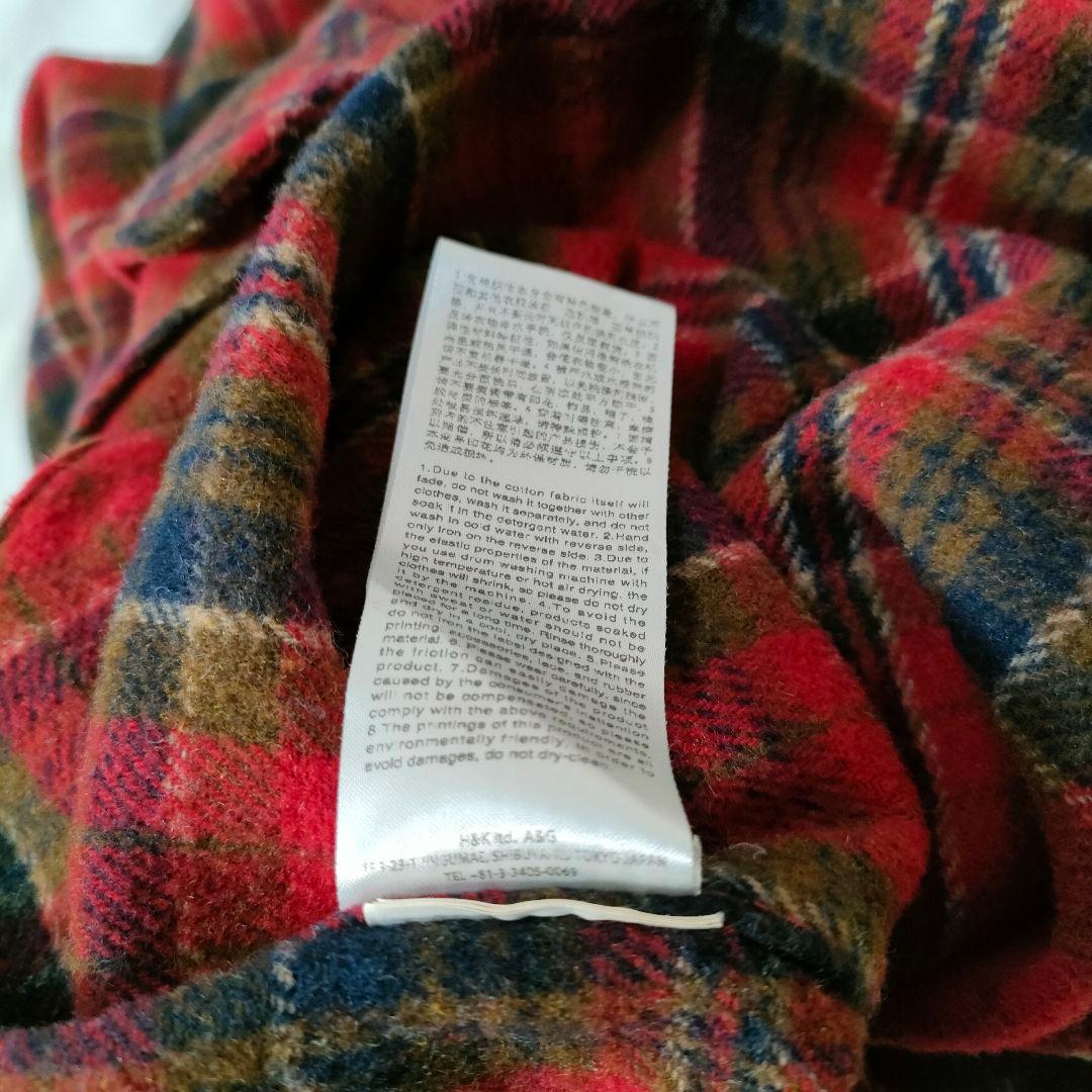 A&G アマールゲソウス クロス パッチ チェック ネルシャツ M 赤系 日本製