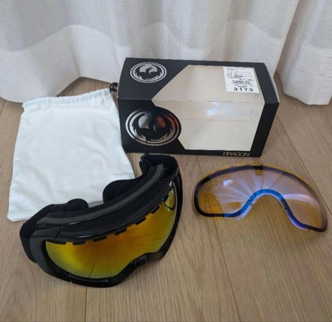 DRAGON　スノーゴーグル 予備レンズ付　オレンジ