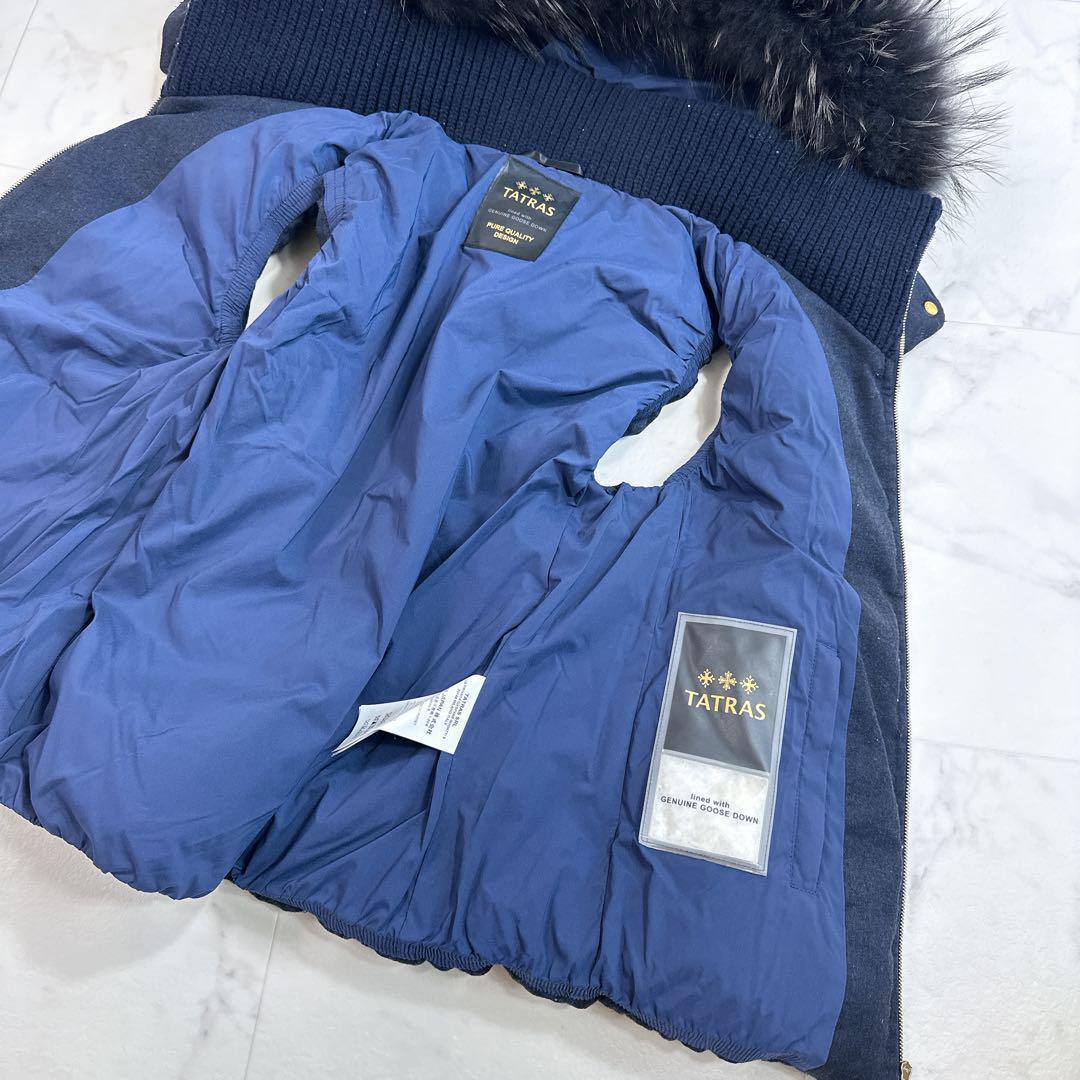 タトラス　ダウン　ベスト　LUSERA　02ネイビー　リアルファーフード　ウール