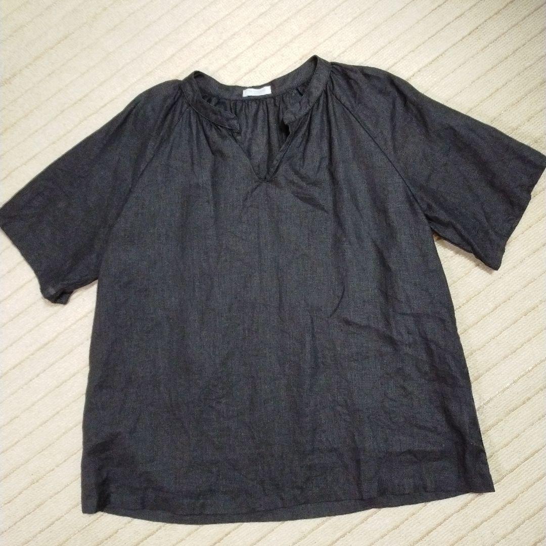 fog linen work　リネンブラウス　ブラック