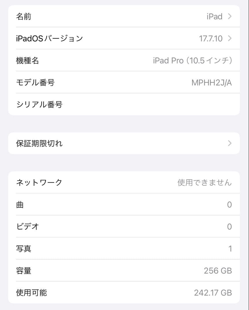 iPad Pro 10.5 256GB Wi-Fi＋cellular