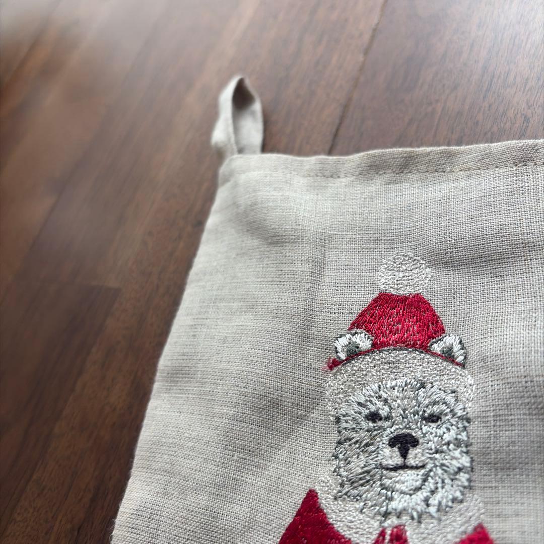coral&tusk コーラル&タスク　サンタ衣装の動物刺繍ストッキング