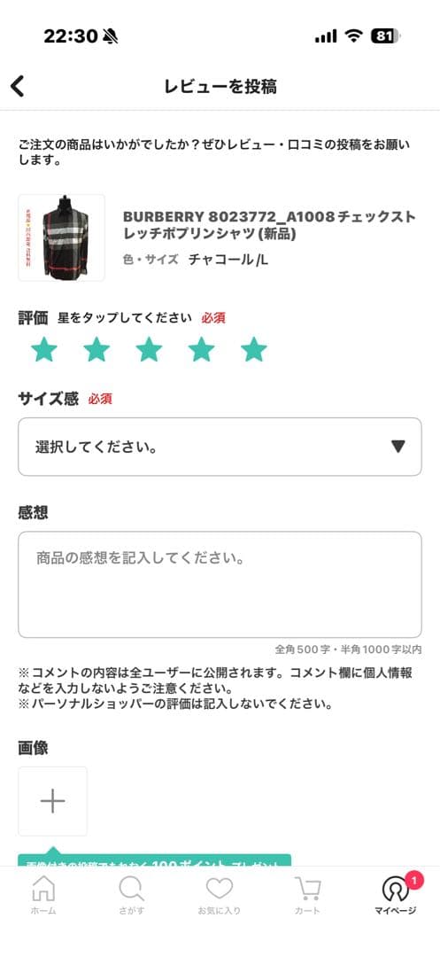 BURBERRY チェック柄 長袖シャツ