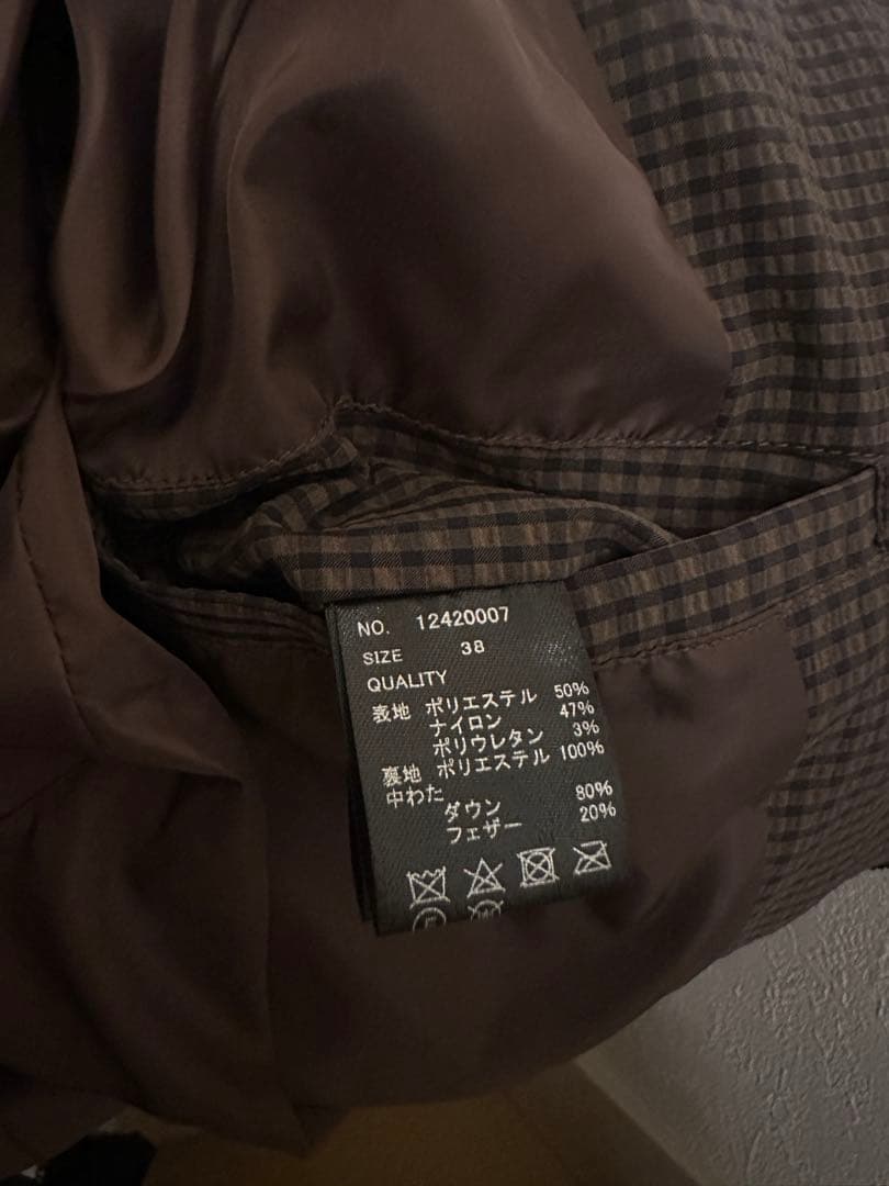 ジャケット・アウター Todayful Check Down Jacket