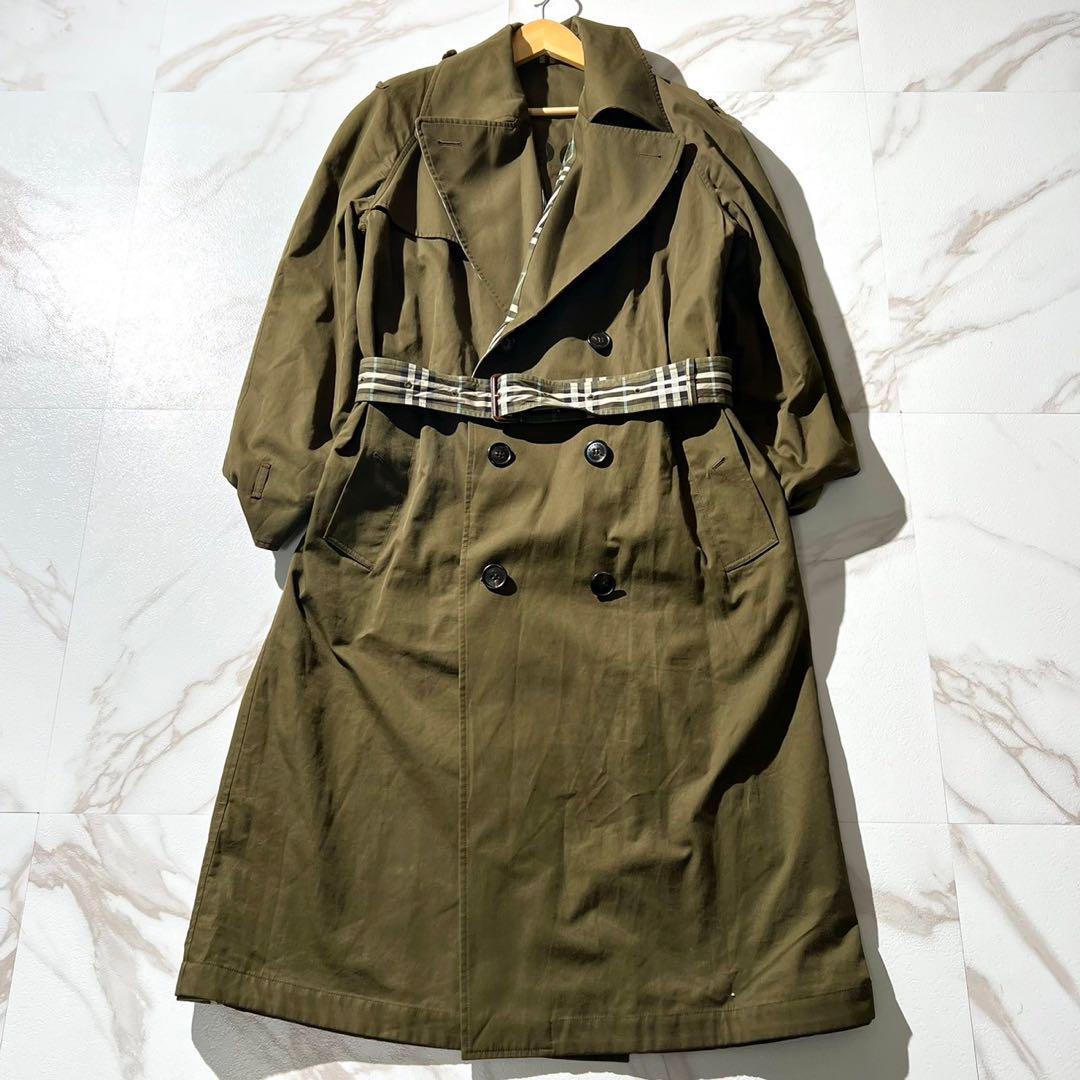 希少 BURBERRY バーバリー　リバーシブル　チェック　ロゴ　トレンチコート