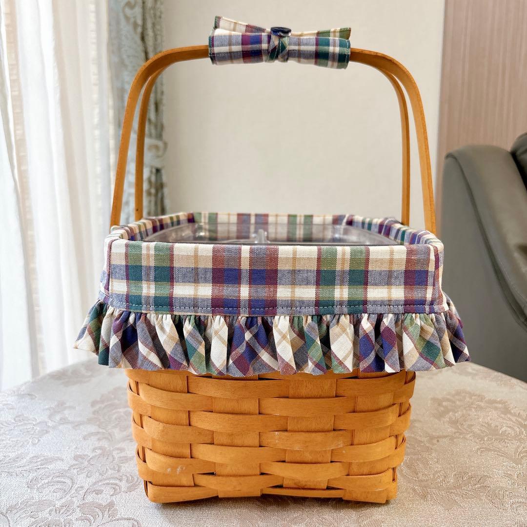 ロンガバーガー❤️バスケット❤️ミディアムマーケット❤️ハンドメイド　マドラスチェック