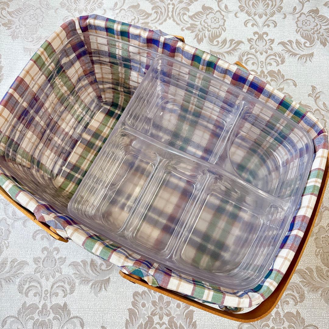 ロンガバーガー❤️バスケット❤️ミディアムマーケット❤️ハンドメイド　マドラスチェック