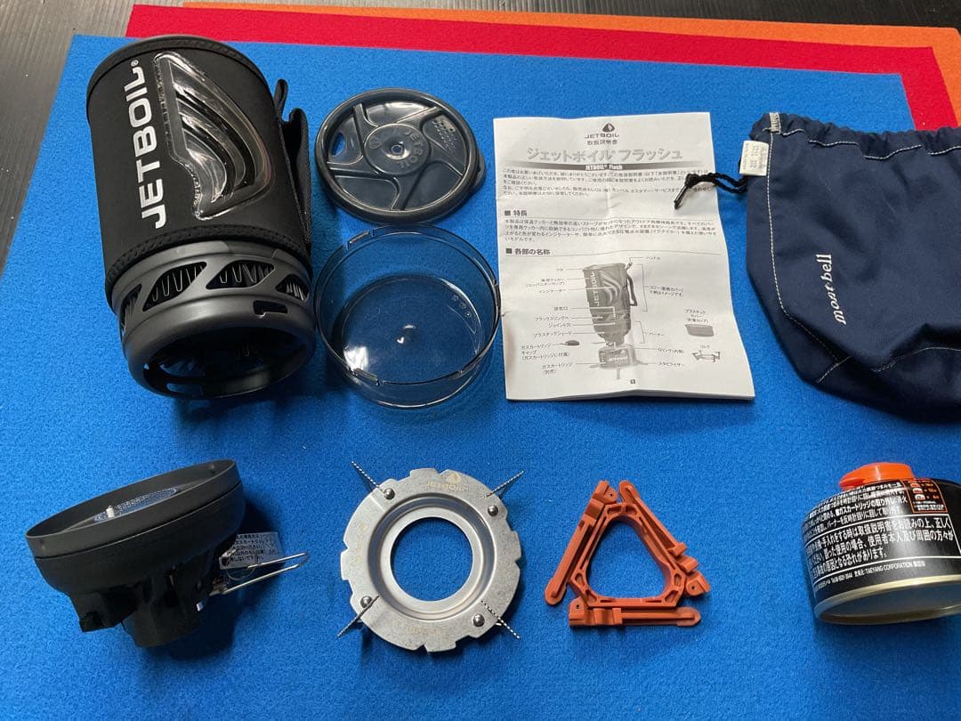JETBOIL・Flash BKカラー動作良好美品　新品OD缶・純正収納袋付き！