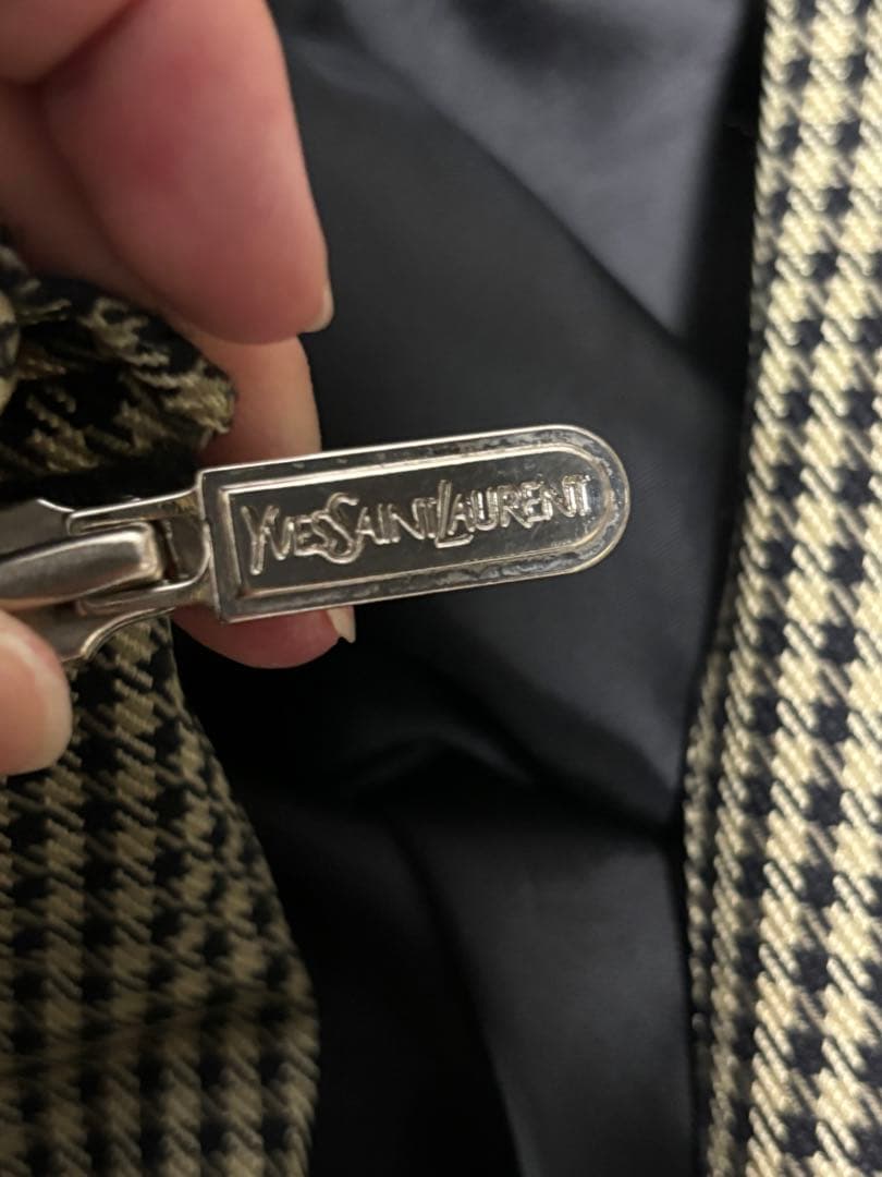 Yves Saint Laurent チェック柄　スウィングトップ
