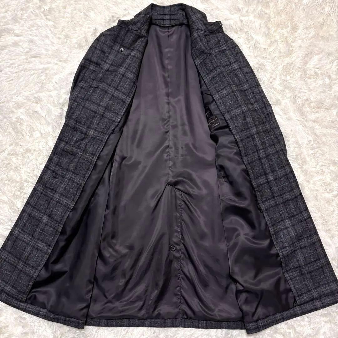 ✨美品✨五大陸　トレンチコート　比翼　モンテビアンコ　シングル　チェック　M