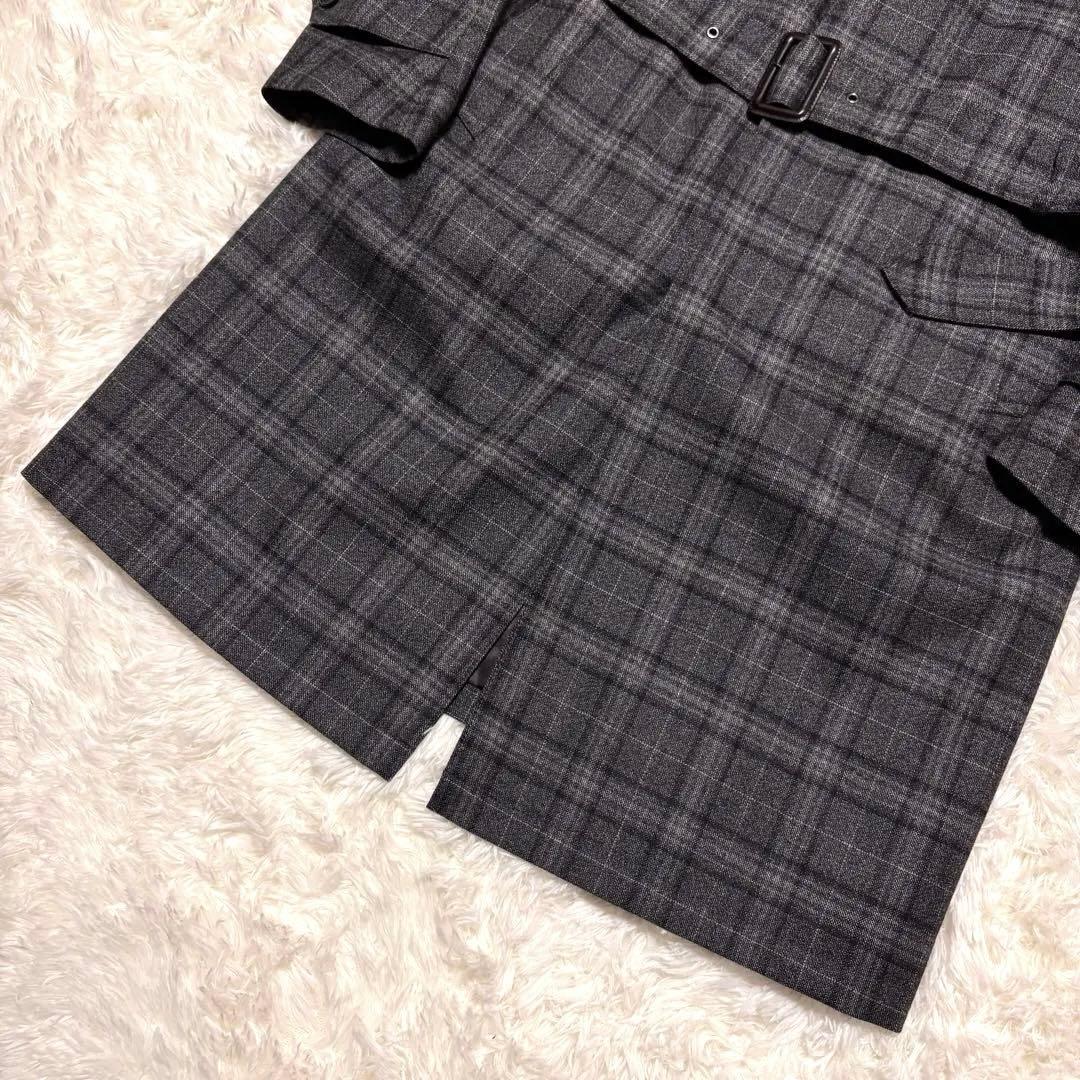 ✨美品✨五大陸　トレンチコート　比翼　モンテビアンコ　シングル　チェック　M