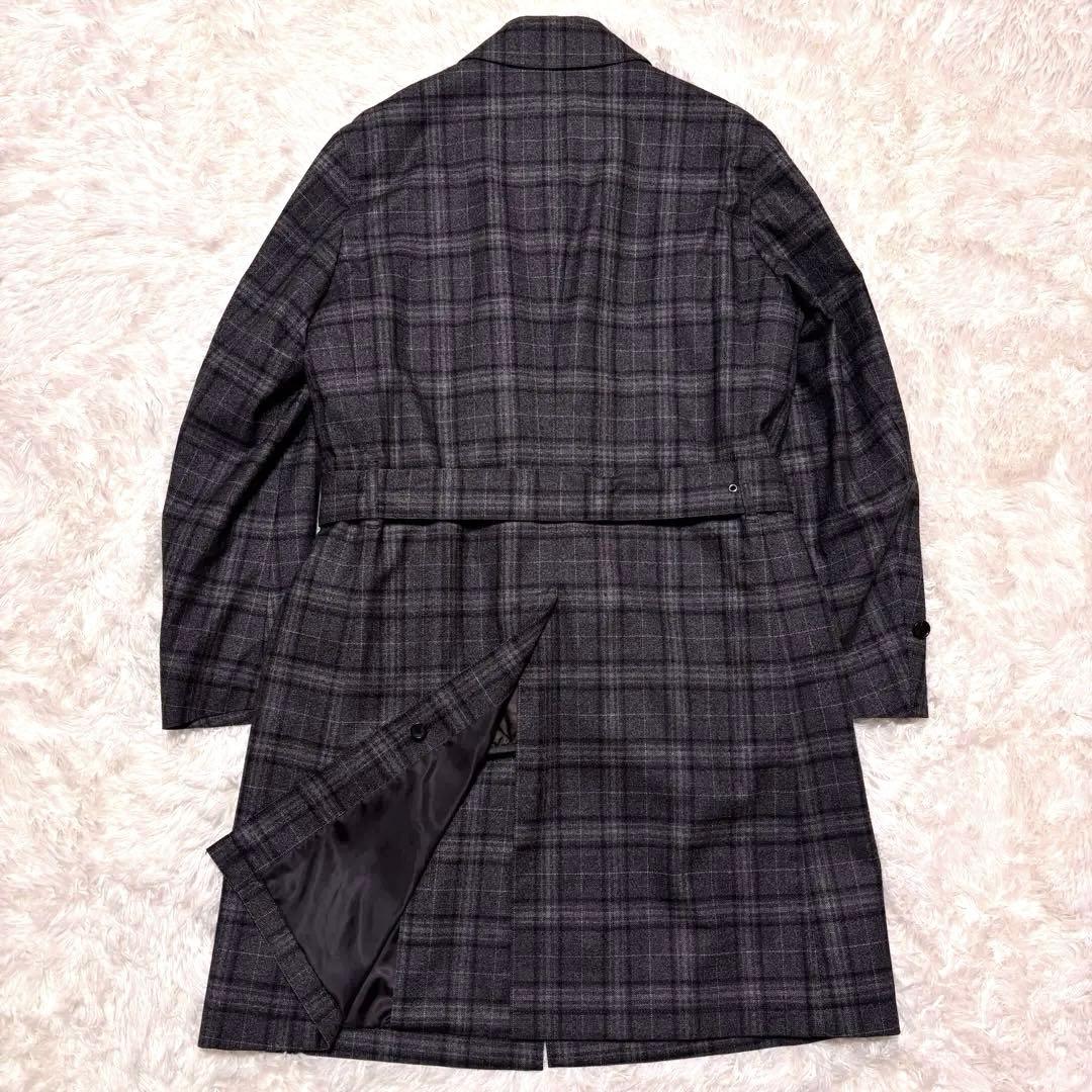 ✨美品✨五大陸　トレンチコート　比翼　モンテビアンコ　シングル　チェック　M