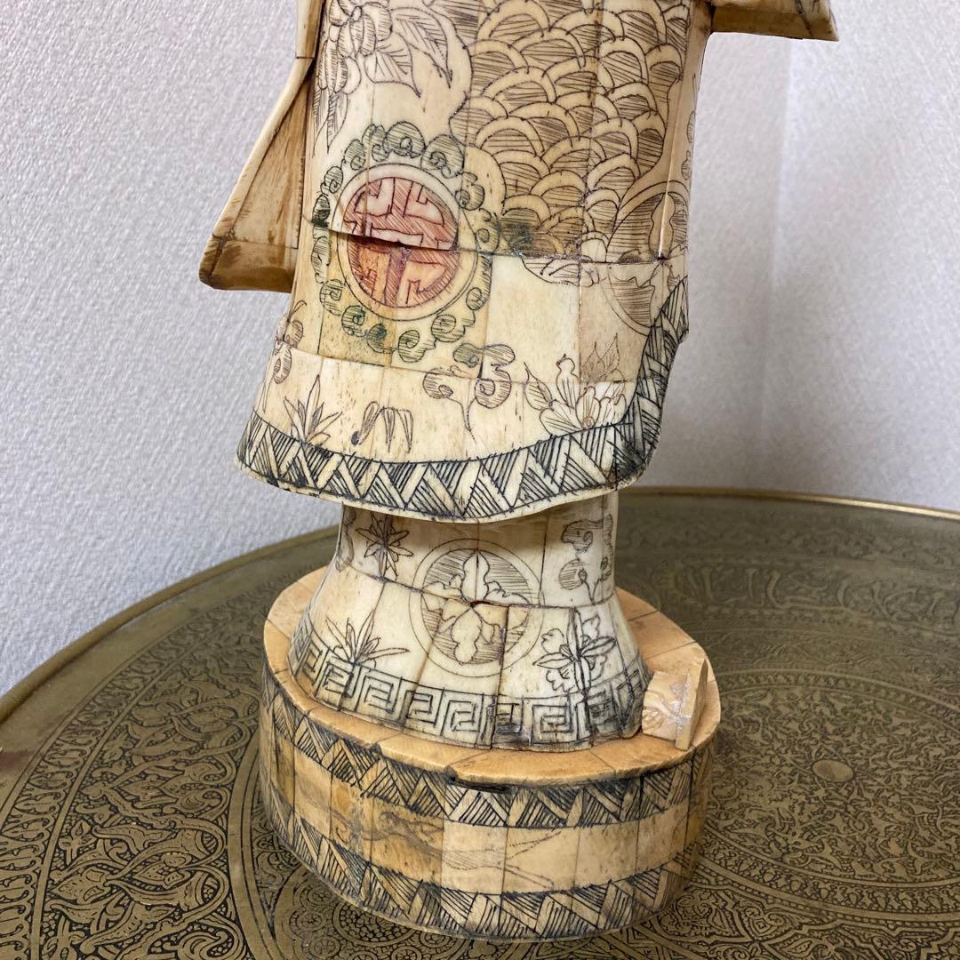 天然素材　老人置物　珍品〈検 寿老人　福禄寿　仙人　精密細工彫　七福神　縁起物